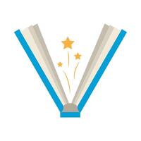 A book with stars and a star on top vector