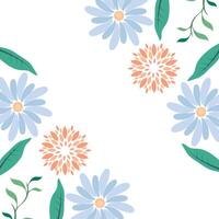Flowers and leaves on a white background vector