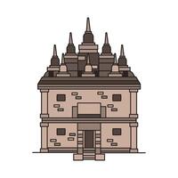 An illustration of a building with a tower vector