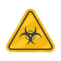 Biohazard sign on yellow triangle sign illustration vector