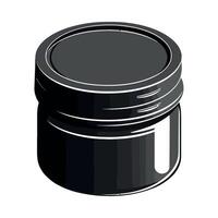 A black jar with a lid on a white background vector