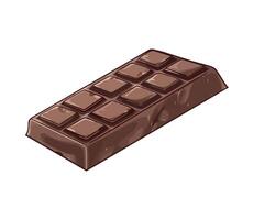 A chocolate bar is shown on a white background vector