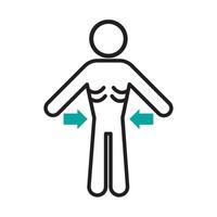 A man with a body in the shape of a triangle vector