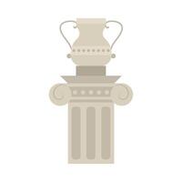 Ancient greek column with a vase on top vector