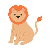 A cartoon lion sitting down on a white background vector
