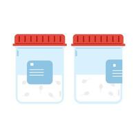 Set of plastic tubes with semen samples. Sperm test. Semen test. Laboratory container vector