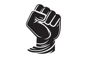Isolated Raised Fist Symbol on White vector