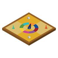 A board game with dice and pieces on it vector