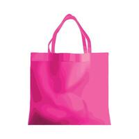 A pink shopping bag on a white background vector