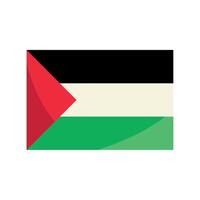 The flag of palestine is shown on a white background vector