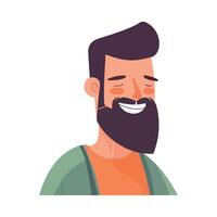 A man with a beard and a smile vector