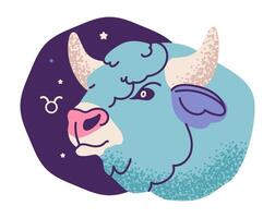 Taurus constellation with an earthy and mystical vibe. Astrology, mythology of zodiac sign. vector