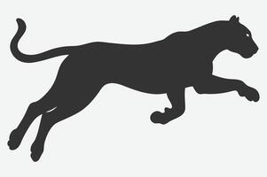 Dynamic Cheetah Jumping Silhouette vector
