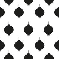 Seamless silhouette pattern chinese lanterns vector