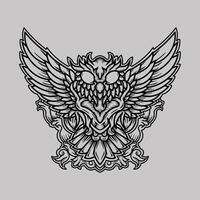 Owl artwork illustration and tshirt design vector