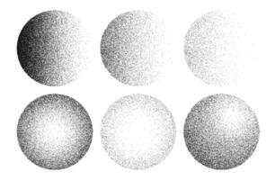 Stipple noise dot grain sphere shape, halftone vector