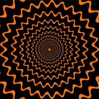 Psychedelic pattern with black orange wavy lines vector