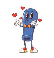 Retro groovy honeysuckle lovable berry character vector
