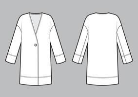 Technical drawing of oversize coat vector