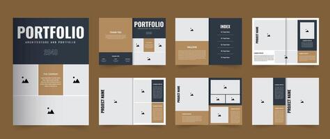Project portfolio template design or architecture portfolio layout vector