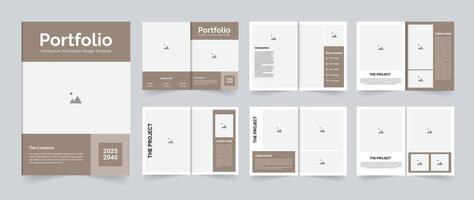 Architecture portfolio brochure design or portfolio layout template design project portfolio or real estate portfolio vector