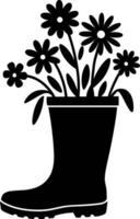 Rain Boot with Flowers vector