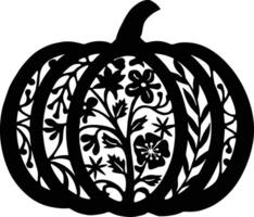 Pumpkin with Flower Cutouts vector
