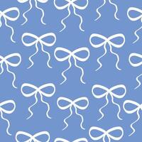 Blue pattern with white bows. graphics vector