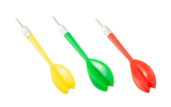 Set of Darts isolated on white background with clipping path, full depth of field photo