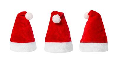 Santa Hat isolated on white background with clipping path, full depth of field photo