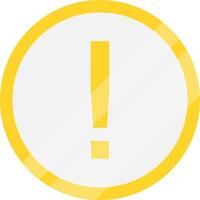 Yellow exclamation icon. Metallic exclamation icon. vector