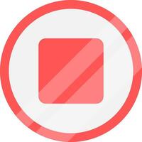 Red stop icon. Metallic stop icon. vector