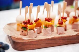 Tasty appetizers on the table photo