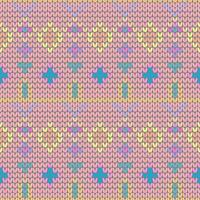 Knitting with beautiful patterns is used in winter clothes. vector