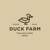 abstract duck on line style logo design vector