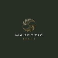abstract sun spiral logo design in gold color vector