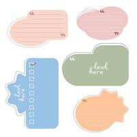 Set of abstract quote shape. Perfect for memo, message, reminder, journaling, note, diary template or sticker. vector
