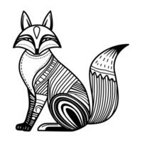 Decorative Fox with Intricate Pattern Design vector
