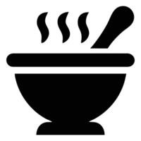 Steaming Bowl with Spoon Icon vector