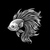 Betta Fish, Minimalist and Simple Silhouette - illustration vector