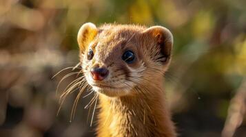 A cute fox looking forward with a clear view of its eyes and snout, photo