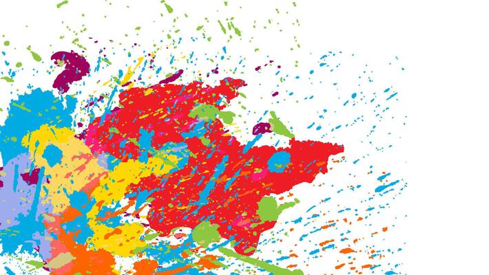 Abstract splatter or splash paint colorful illustration