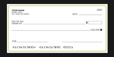 Blank check template design. blank check. vector