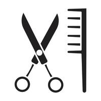Scissor and Comb icon on white background vector