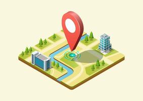 Isometric city map navigation vector