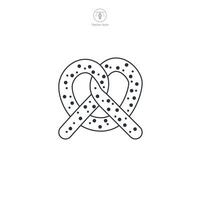 Pretzel icon symbol illustration isolated on white background vector