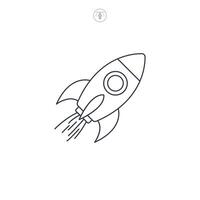 Rocket icon symbol illustration isolated on white background vector