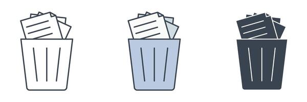 Trash Can Delete Document icon symbol illustration isolated on white background vector