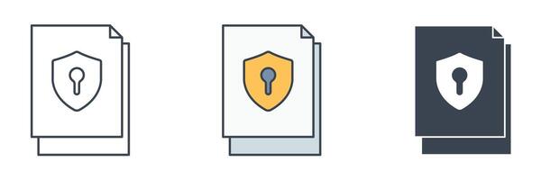 Secure Document icon symbol illustration isolated on white background vector
