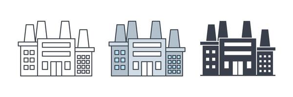 Factory building icon symbol illustration isolated on white background vector